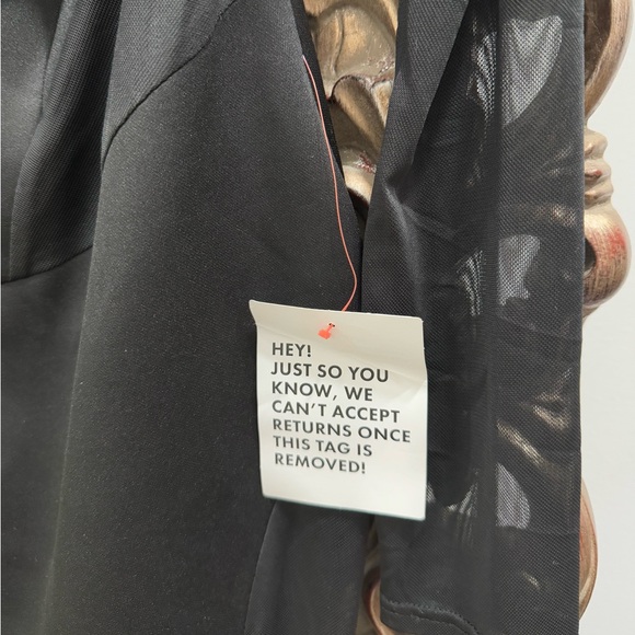 NWT ASOS DESIGN long sleeve mesh corset midi dress in black US size 8 - Picture 7 of 8